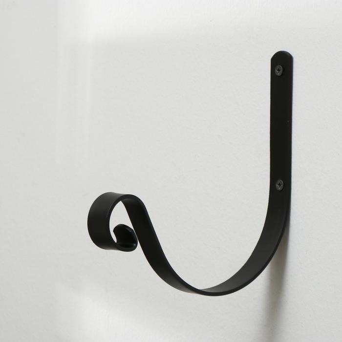 Кронштейн для кашпо, кованый, 18 см, металл, чёрный