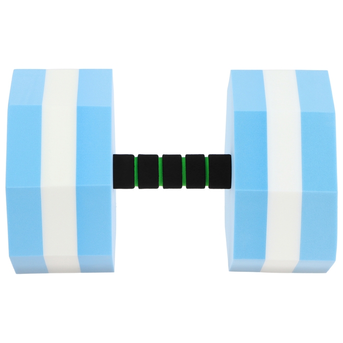 Гантель для аквааэробики ONLYTOP, гексагональная, 27х16х16 см, цвет голубой