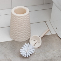 Ёршик для унитаза с подставкой «Плетёнка», 13,5×13,5×38,5 см, цвет слоновая кость Ёршик для унитаза с подставкой «Плетёнка», 13,5×13,5×38,5 см, цвет слоновая кость