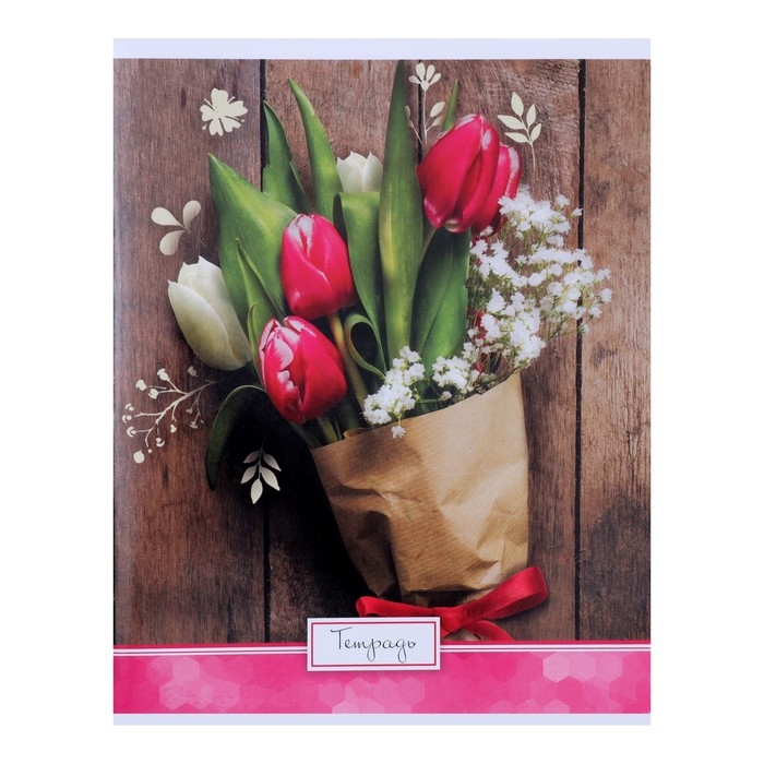 Тетрадь 48 листов в клетку Calligrata Тетрадь 48 листов в клетку Calligrata "Яркие цветы", обложка мелованный картон, УФ-лак, блок офсет, МИКС