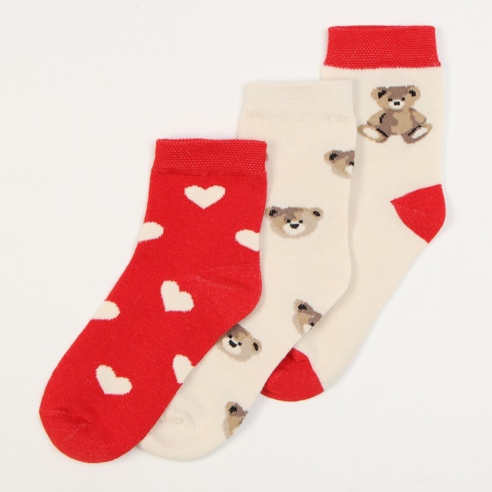 Набор детских носков KAFTAN Love bear, 3 пары, р-р 16-18 Набор детских носков KAFTAN Love bear, 3 пары, р-р 16-18