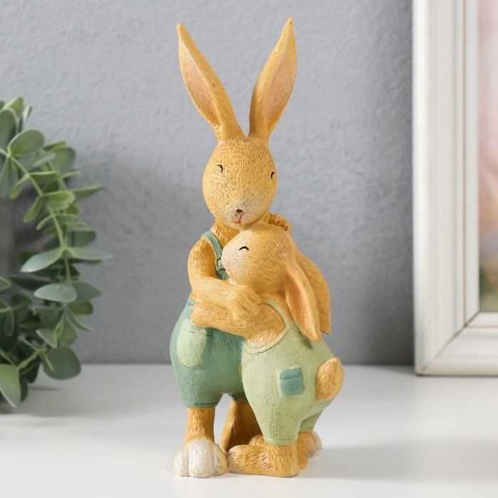 Сувенир полистоун Сувенир полистоун "Папа Заяц с зайчонком" 9,5х7х18 см