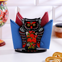 Салфетница &laquo;Сова&raquo;, 10х14 см, хохлома, микс