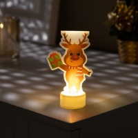 Световая картинка на подставке &laquo;Оленёнок&raquo; 11 см, батарейки, свечение тёплое белое