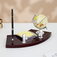 Набор настольный 4в1 с визитницей, 18х35 см, красное дерево Набор настольный 4в1 с визитницей, 18х35 см, красное дерево