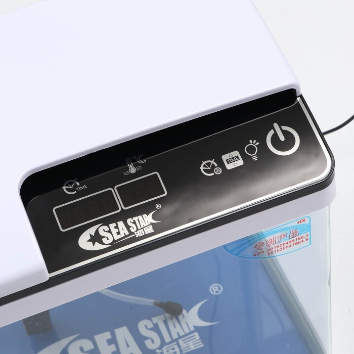 Аквариум SeaStar HX-319F в комплекте: LED-лампа, фильтр, 18 л, белый