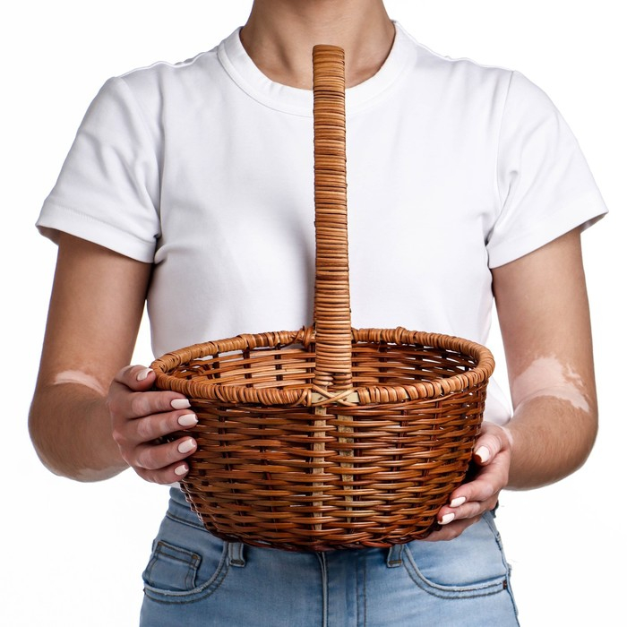 Корзина плетеная, 29&times;24&times;11/34 см, лоза, кукуруза