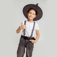 Карнавальная шляпа &laquo;Кошмарное веселье&raquo; чёрная, с гирляндой