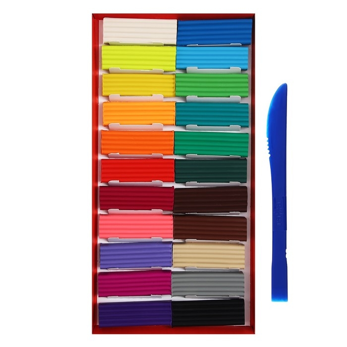 Пластилин 22 цвета 440 г, Пластилин 22 цвета 440 г, "Гамма" "Мультики", со стеком