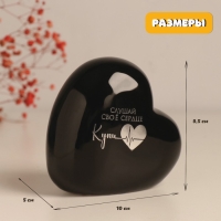 Копилка керамика "Сердце - Слушай своё сердце. Купи" чёрное с серебром 10.5х5х9,5 см Копилка керамика "Сердце - Слушай своё сердце. Купи" чёрное с серебром 10.5х5х9,5 см