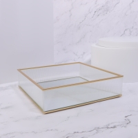 Органайзер для хранения «RIPPLES», стеклянный, с зеркальным дном, 1 секция, 20 × 20 × 5 см, цвет прозрачный/медный Органайзер для хранения «RIPPLES», стеклянный, с зеркальным дном, 1 секция, 20 × 20 × 5 см, цвет прозрачный/медный