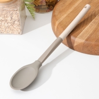 Ложка гарнирная Доляна &laquo;Стоун&raquo;, силикон, 33,5 см, цвет серый