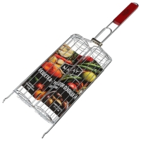 Решётка гриль для овощей Maclay, двойная, хромированная сталь, 49х14х7 см, рабочая поверхность 27х17 см Решётка гриль для овощей Maclay, двойная, хромированная сталь, 49х14х7 см, рабочая поверхность 27х17 см