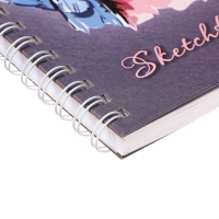 Скетчбук А5, 80 листов на гребне по длинной стороне "Нежность", твёрдая обложка, блок 100 г/м&sup2;