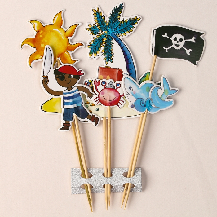 Набор топперов &laquo;Пиратская вечеринка&raquo;, набор 6 шт.