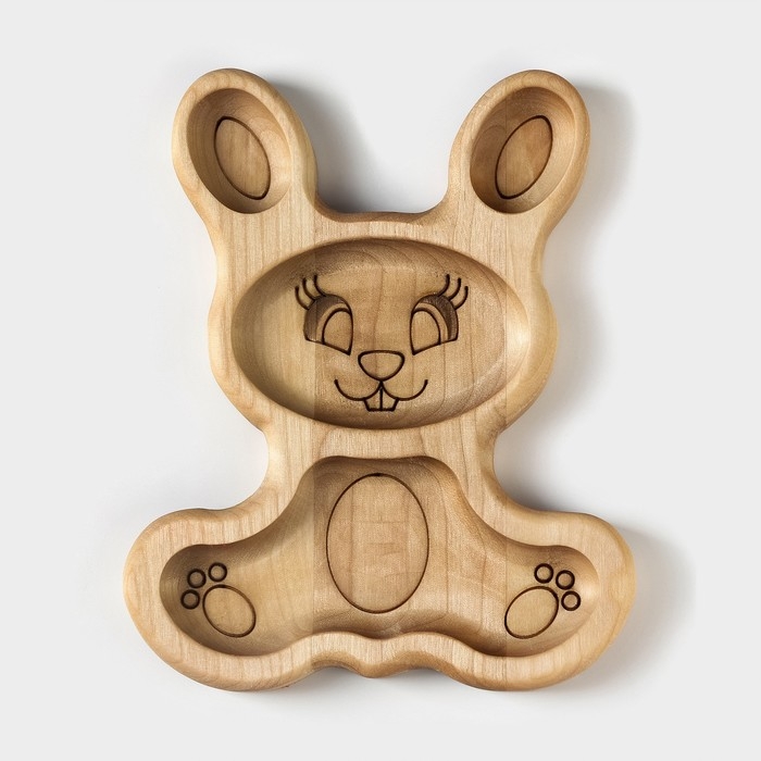 Менажница - тарелка деревянная Adelica «Зайчик», 20,5×11,5×1,8 см, берёза Менажница - тарелка деревянная Adelica «Зайчик», 20,5×11,5×1,8 см, берёза