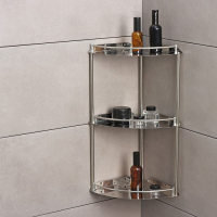 Полка угловая 3-х ярусная, 22,5&times;32&times;54 см, нержавеющая сталь