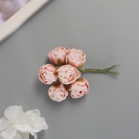 Декор для творчества "Пионы" бело-оранжевый (1 набор=1 букет) в букете 6 шт 2,5х10,5 см Декор для творчества "Пионы" бело-оранжевый (1 набор=1 букет) в букете 6 шт 2,5х10,5 см