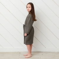 Халат вафельный детский Крошка Я "Boho" размер 30 (98-104 см), цвет светло серый, 100% хлопок 290 г/м2