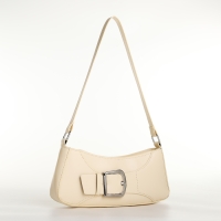 Сумка женская багет на молнии, цвет молочный