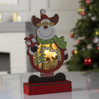 Светодиодная фигура &laquo;Олень&raquo; 13 &times; 24 &times; 5 см, дерево, батарейки ААх2 (не в комплекте), свечение тёплое белое