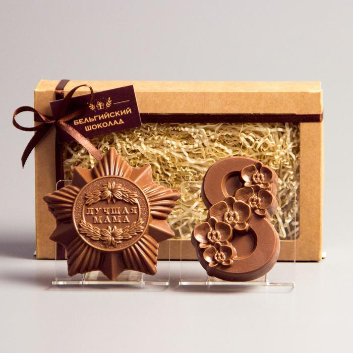 Шоколадные фигурки, 2 в 1 &laquo;Лучшая мама + 8 марта Орхидея&raquo;, 160 г
