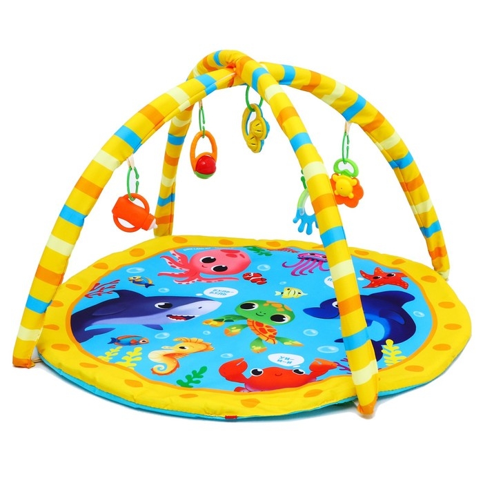 Развивающий коврик с дугами &laquo;Морские животные&raquo;, 85х85 см, Крошка Я