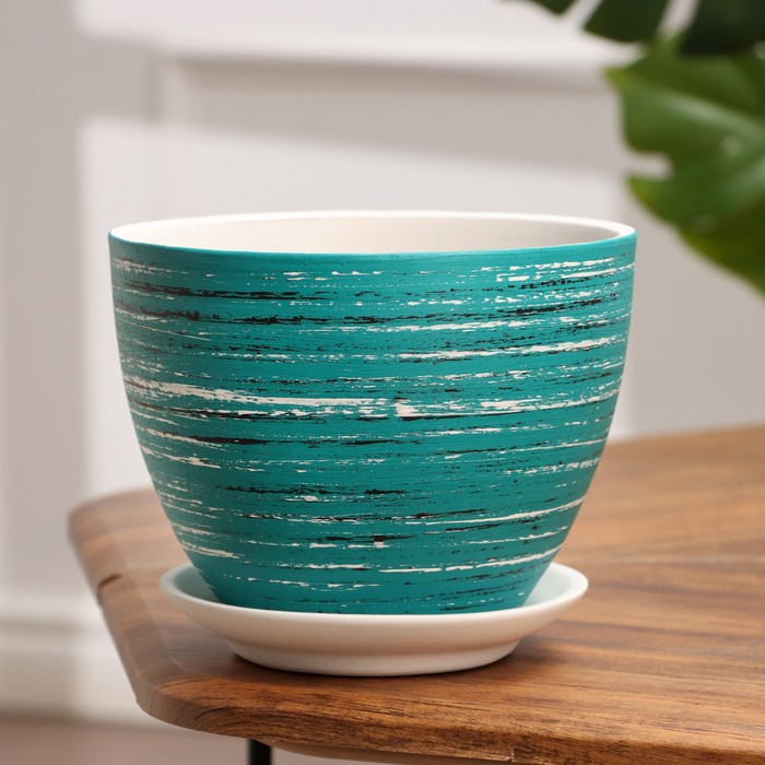 Горшок цветочный ТЕХНО зеленый 2,2 л