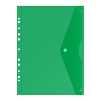 Набор папок-конвертов на кнопке 5 штук, А4, 180 мкм, Calligrata Office, прозрачная, перфорация по длинной стороне, МИКС