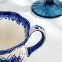 Чайная гжель &laquo;Ромашка&raquo;, бело-синий,керамика,