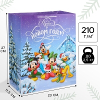Пакет подарочный "С Новым годом!", 23х27х11.5 см, упаковка, Микки Маус