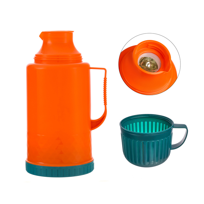 Термос 1.2 л, со стеклянной колбой, сохраняет тепло 18 ч, 15 х 28 см, оранжевый Термос 1.2 л, со стеклянной колбой, сохраняет тепло 18 ч, 15 х 28 см, оранжевый