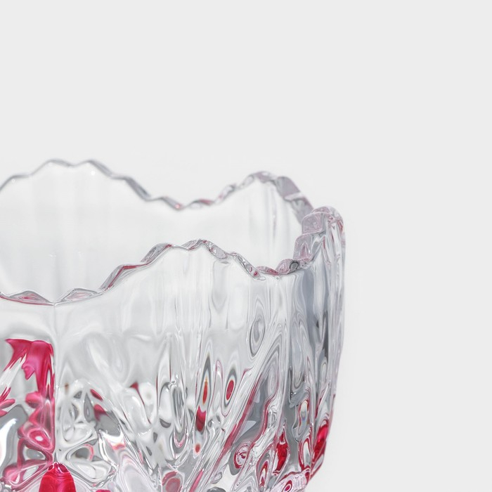 Сахарница стеклянная Доляна &laquo;Венеция листва&raquo;, 300 мл, 10&times;12,5 см, с крышкой