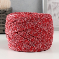 Трикотажная пряжа "Риббон" с люрексом 85м/170±5 гр ( Красный, люрекс: Серебро) Трикотажная пряжа "Риббон" с люрексом 85м/170±5 гр ( Красный, люрекс: Серебро)