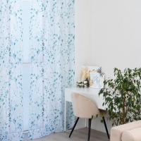 Тюль Этель Green leaves, на шторной ленте 280х270 см, 70гр/м2, 100% п/э Тюль Этель Green leaves, на шторной ленте 280х270 см, 70гр/м2, 100% п/э