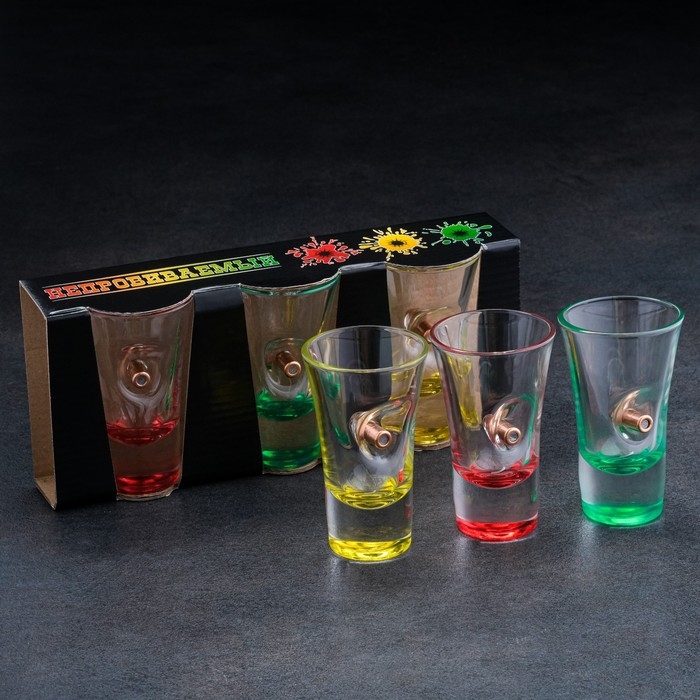 Стопки Стопки "Непробиваемые. Лакмикс", 3 шт., с пулей