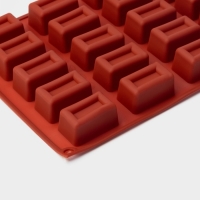 Форма для выпечки Доляна «Сладости.Батончик», силикон, 30×17×2 см (4×2,3×2 см), 25 ячеек, цвет коричневый Форма для выпечки Доляна «Сладости.Батончик», силикон, 30×17×2 см (4×2,3×2 см), 25 ячеек, цвет коричневый