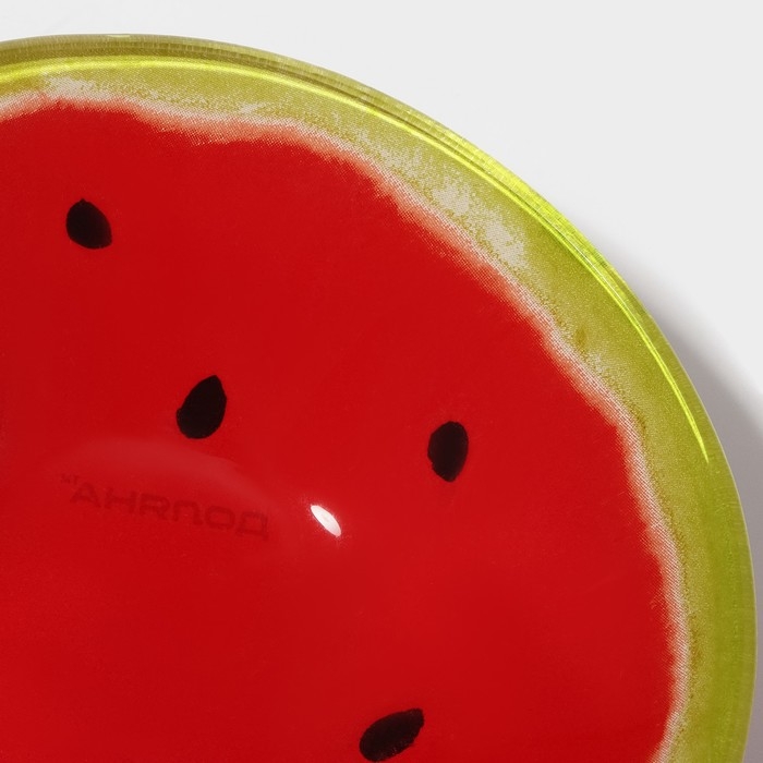 Салатник стеклянный Доляна «Арбуз», 150 мл, 12×2,5 см, цвет красный Салатник стеклянный Доляна «Арбуз», 150 мл, 12×2,5 см, цвет красный