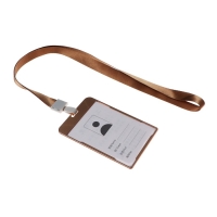 Бейдж-карман вертикальный (внешний 120 х 75мм), внутренний 100 х 69мм, металл, золото, лента 40 см Бейдж-карман вертикальный (внешний 120 х 75мм), внутренний 100 х 69мм, металл, золото, лента 40 см