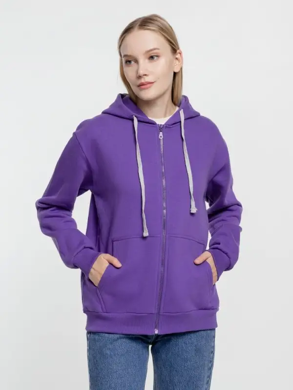Толстовка на молнии с капюшоном Siverga Heavy, фиолетовая, размер XXL Толстовка на молнии с капюшоном Siverga Heavy, фиолетовая, размер XXL