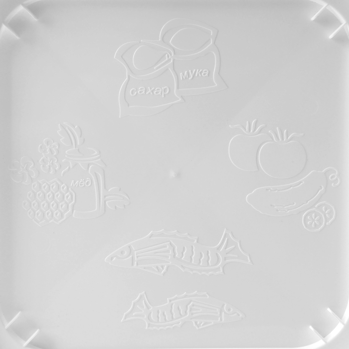 Ёмкость для муки и сахара, 25 л, с декором, цвет белый