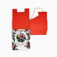 Коробка подарочная новогодняя складная &laquo;Снегири&raquo;, 15 х 15 х 7 см, Новый год