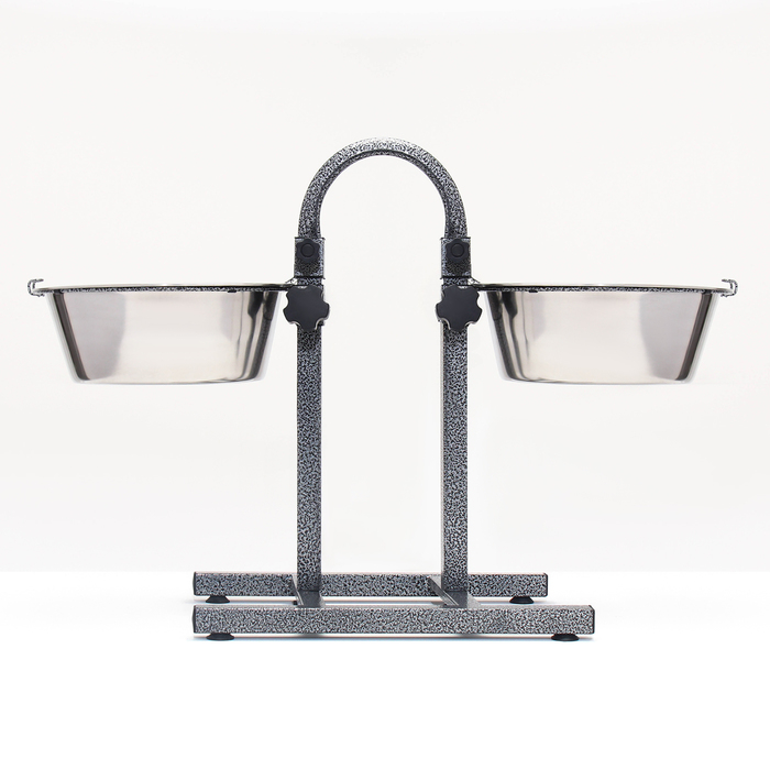 Регулируемая разноуровневая подставка 40 см с 2 мисками по 4 л Регулируемая разноуровневая подставка 40 см с 2 мисками по 4 л