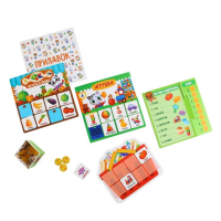 Настольная игра-лото &laquo;Идём за покупками&raquo;, 32 жетона, 16 карт, 4 поля, 4 прилавка, 4 списка, 4 прайс-листа, 4 коробки для денег, 3+