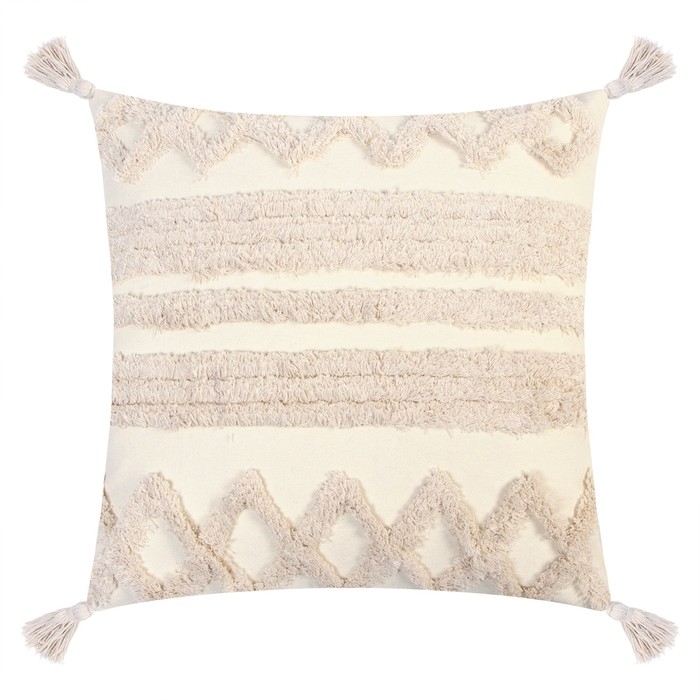 Наволочка декоративная &laquo;Этель&raquo; Бохо, 45х45 см, цвет молочный, 100% хлопок