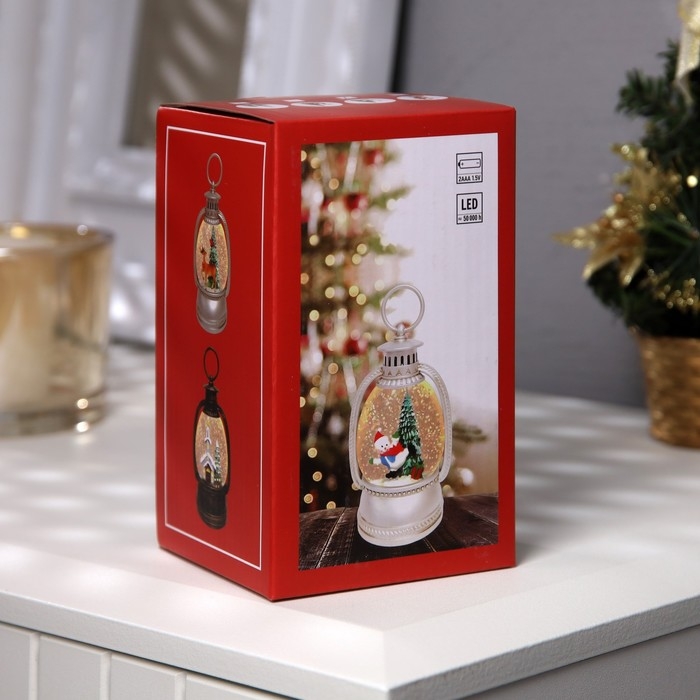 Светодиодная фигура &laquo;Снеговик и ёлка&raquo; 7 &times; 12.5 &times; 6.5 см, пластик, батарейки АААх2 (не в комплекте), свечение тёплое белое