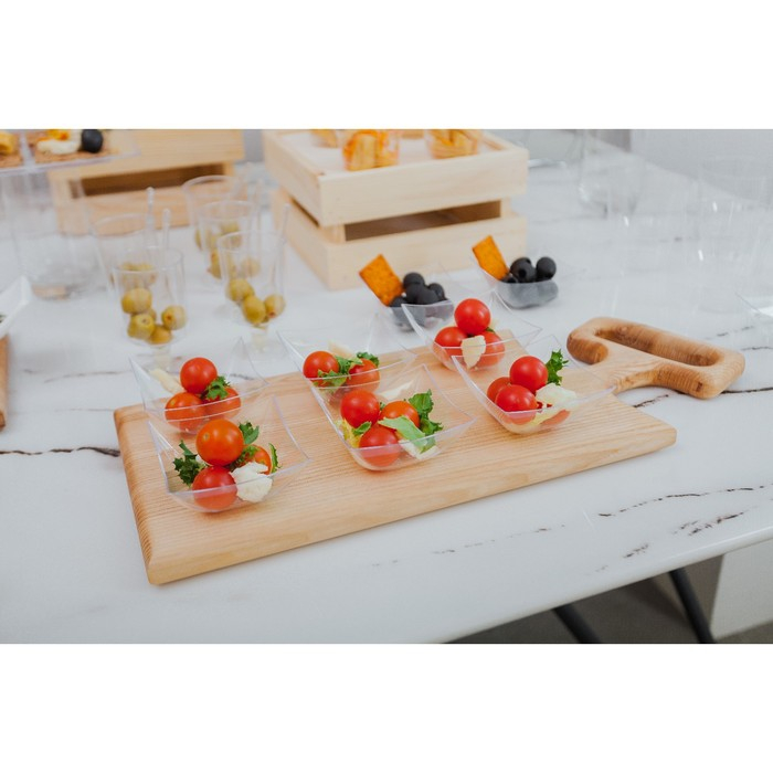 Форма пластиковая одноразовая для фуршетов Square, 90 мл, 7&times;7 см, 25 шт в упаковке, цвет прозрачный