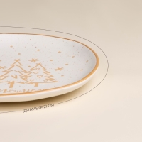 Тарелка новогодняя SL Home &laquo;С Новым Годом&raquo;, d=21 см, фарфор, цвет белый