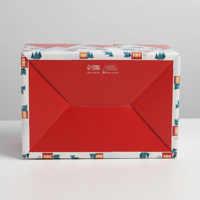 Коробка подарочная новогодняя складная &laquo;Зимний город&raquo;, 22 х 15 х 10 см, Новый год
