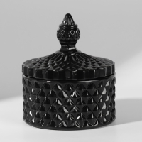 Органайзер для хранения, 1 секция, с крышкой, d = 8,3 &times; 10,5 см, цвет чёрный